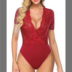 AvidLove Red Lace Bodysuit 2XL
